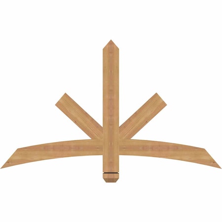 Ekena Millwork Alberta Smooth Timber Gable Bracket, Western Red Cedar, 48"W x 28"H x 1 1/2"D x 3 1/2"F, 14/12 Pitch GBW048X28X0204ALB00SWR